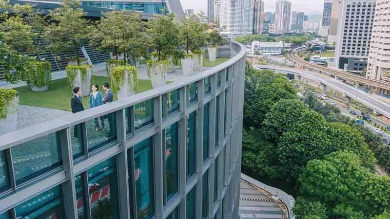 Aerial view of office