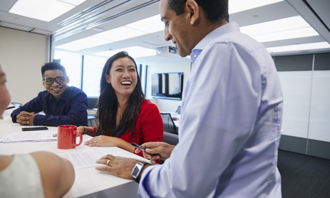 People having discussion in office