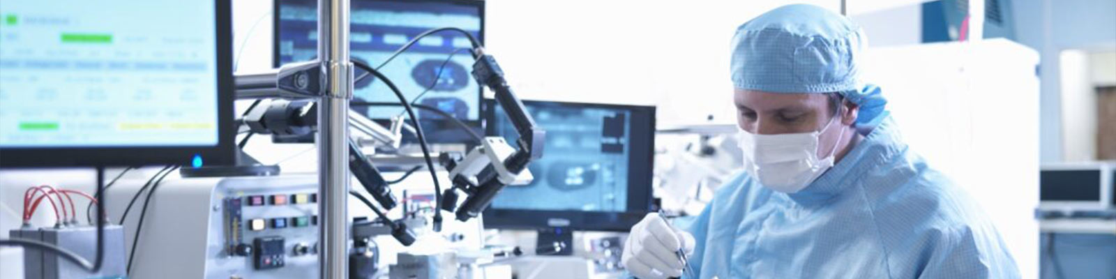 Researcher doing the tests in microchips during their research in the Life science research laboratory