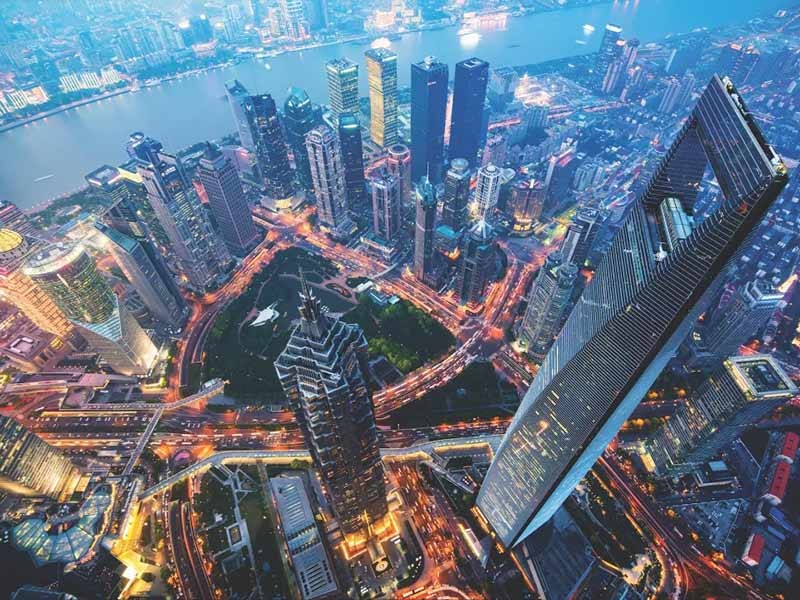 Aerial view of buildings