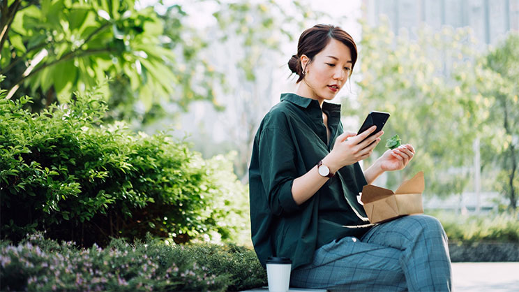 women with mobile