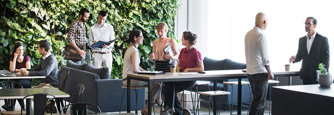 people are talking with office collogues