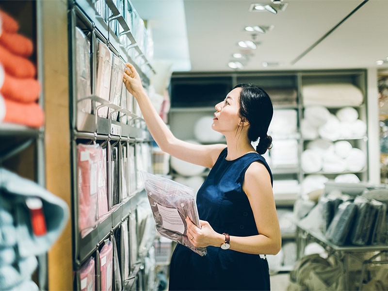 Women at clothing store
