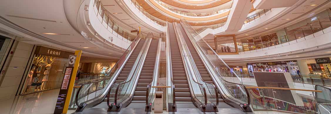 Escalator inside a mall