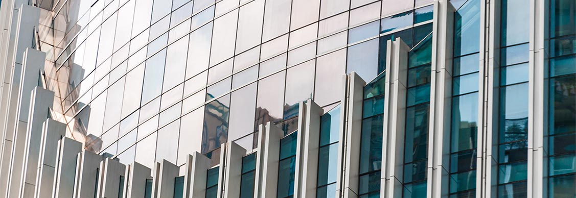 Modern glass skyscraper in Guangzhou Central Business District (CBD)