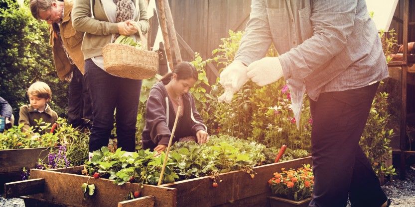 People buying flowers