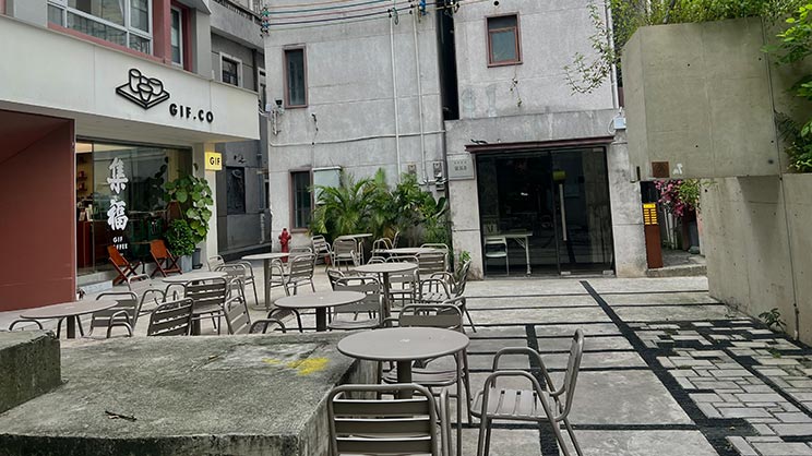Sitting area of a cafe