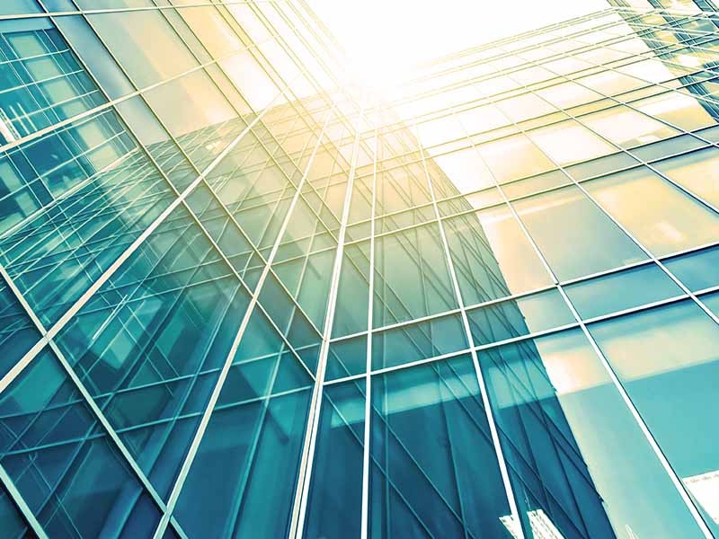 Glass building