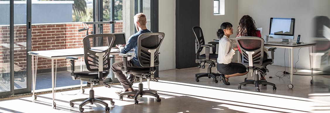 Employees working at office