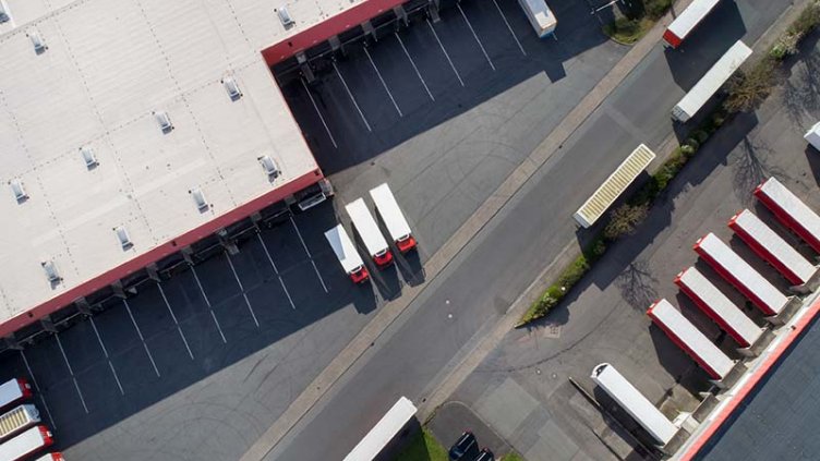 bird eye view of warehouse