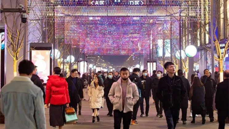 crowd on a street