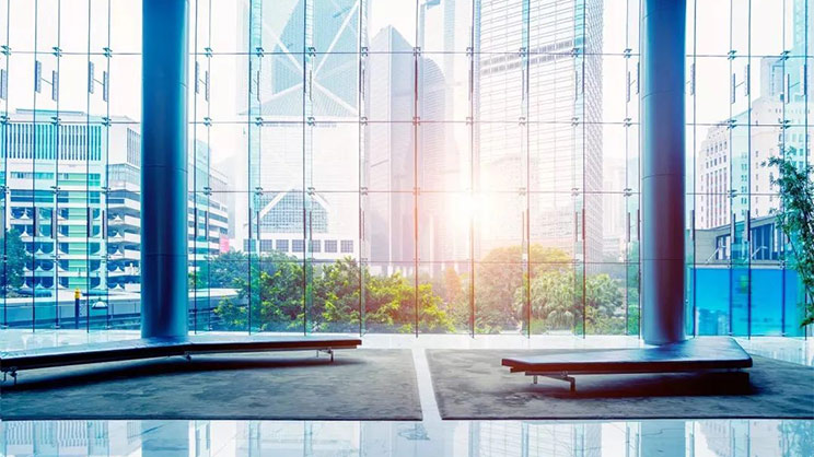 View through glass windows