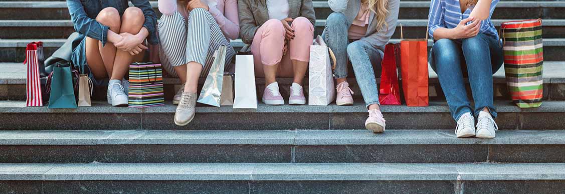 Girls sitting on the steps