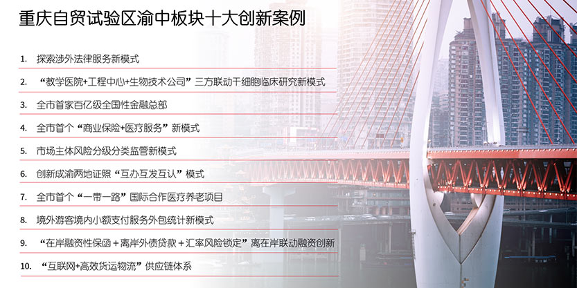 重庆自贸试验区渝中板块十大创新案例名单