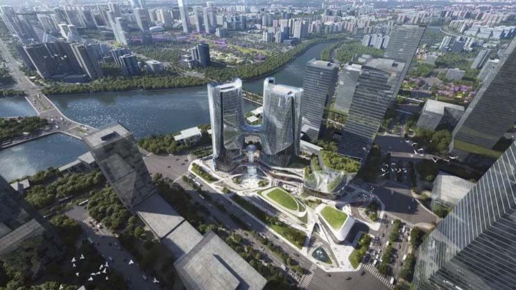 Aerial view of Chengdu
