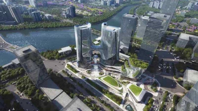 aerial view of building