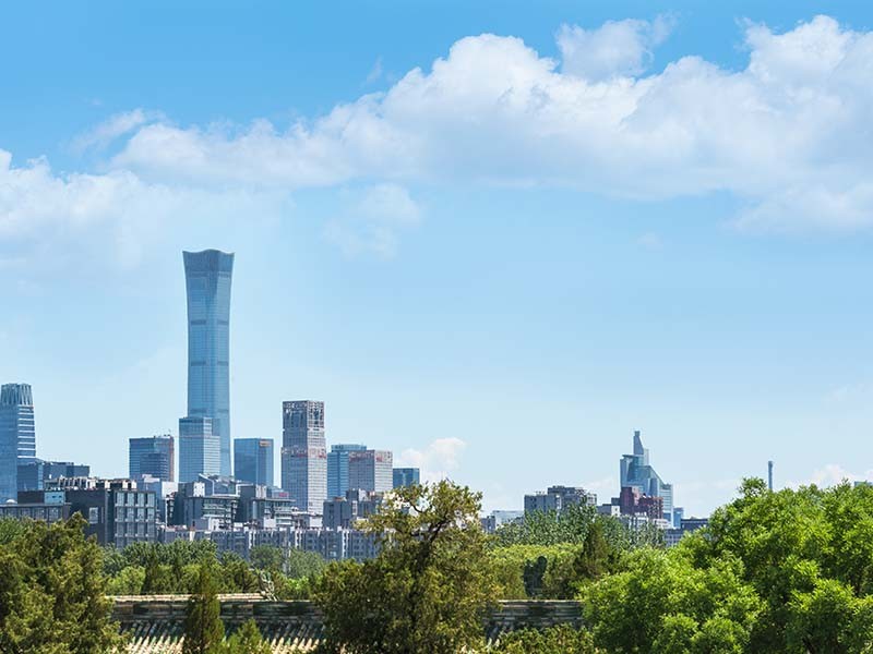 Buildings with sky background