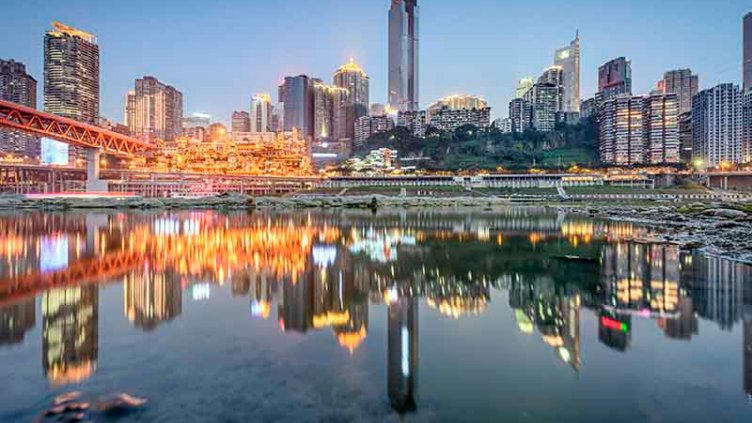 Chongqing, China across the Jialing River.