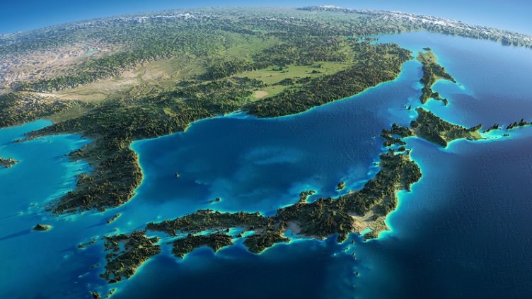 19449624 - highly detailed planet earth in the morning  exaggerated precise relief lit morning sun  part of asia, the japanese sea