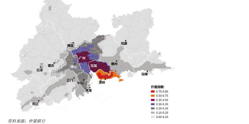 Land value potential for logistics-use land