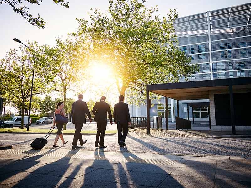 employees going to office