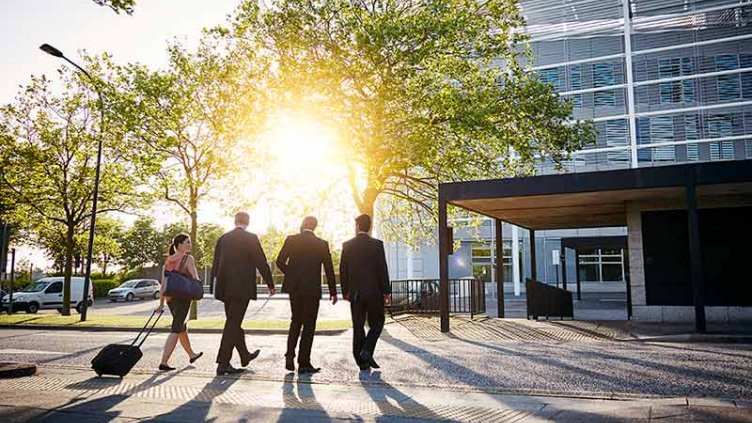 employees going to office