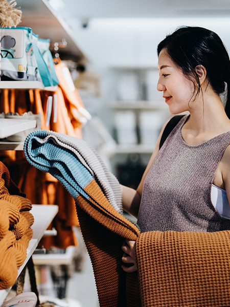 a woman shopping