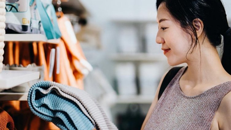 a woman shopping