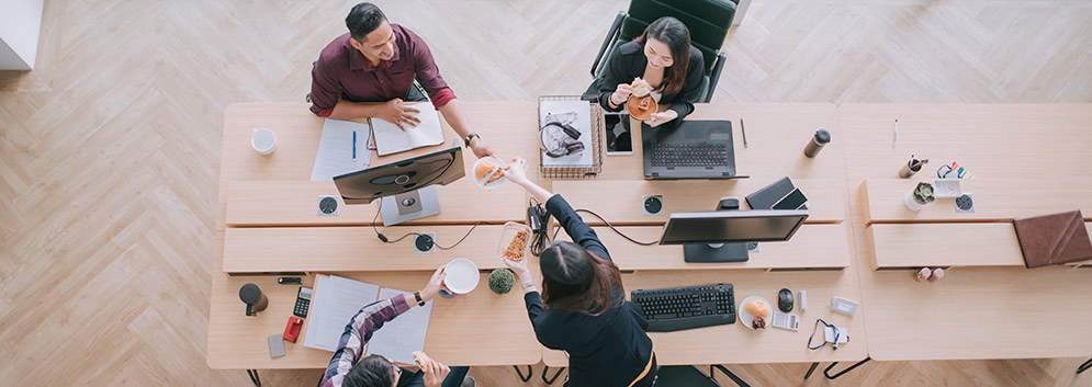 people in working space