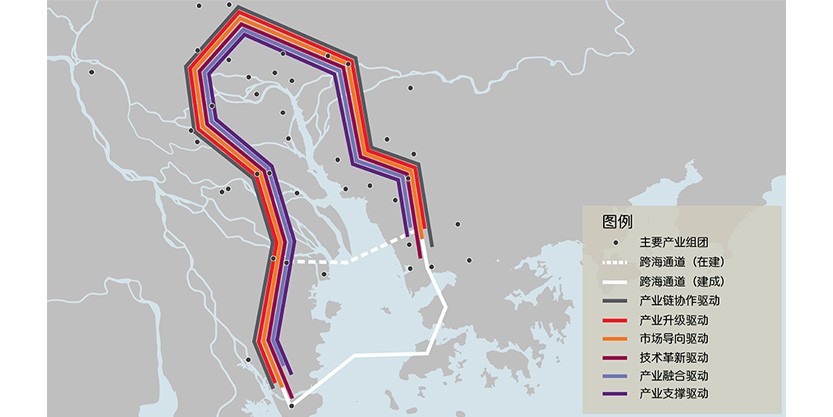 粤港澳大湾区产业互动“彩虹带”