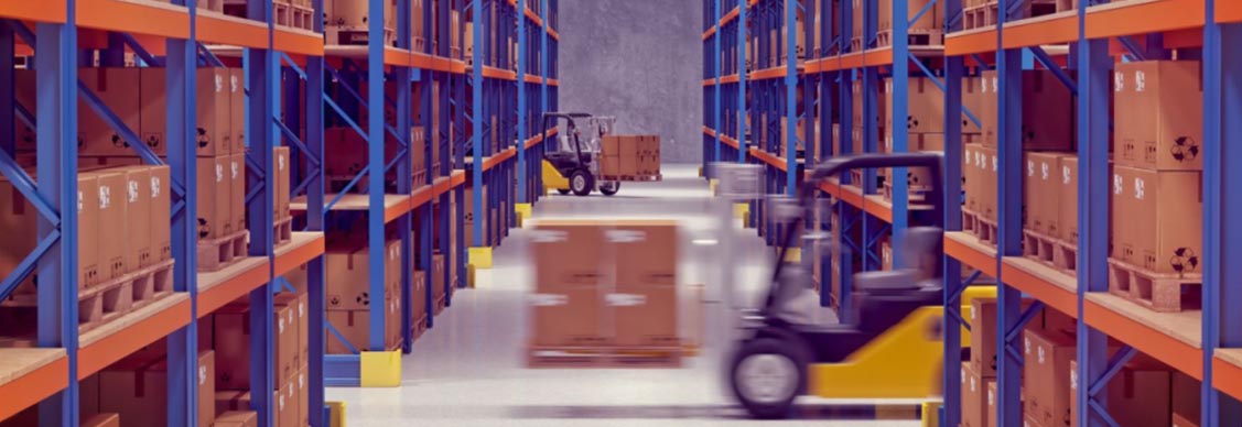 inventory with stacked boxes