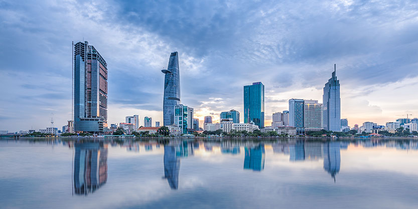 Sunset over Downtown Saigon, Ho Chi Minh city
