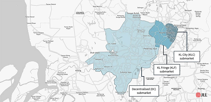 Geographic areas of Kuala Lumpur’s office market