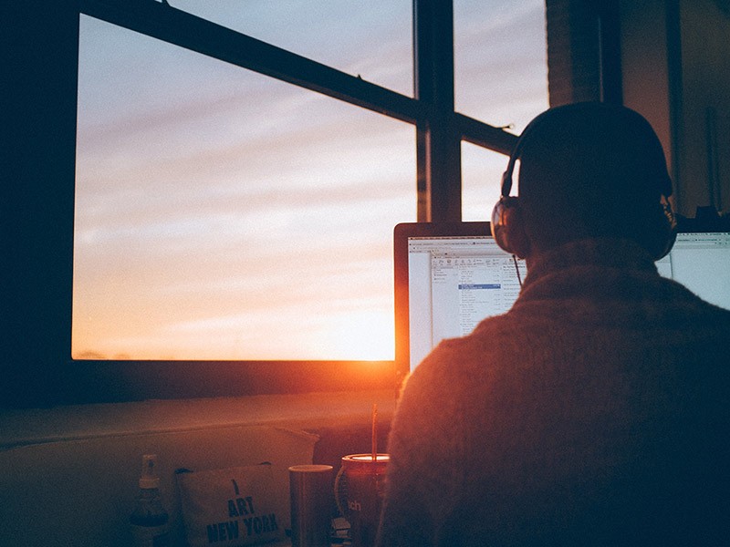 Office at sunset
