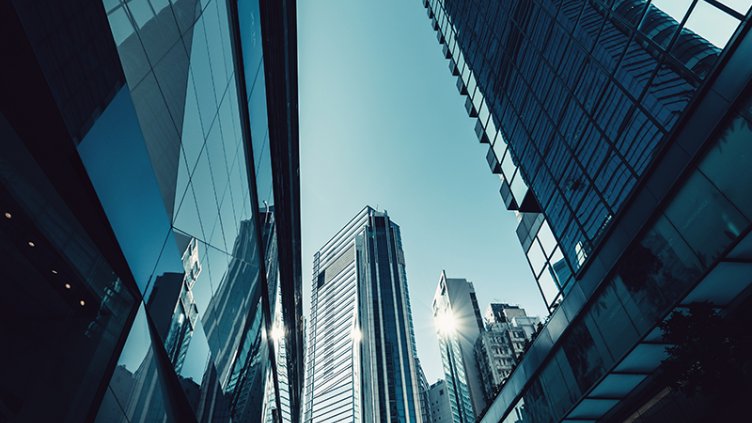 Bottom view of high rise building