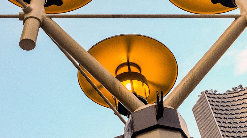 View of a lamp from the bottom