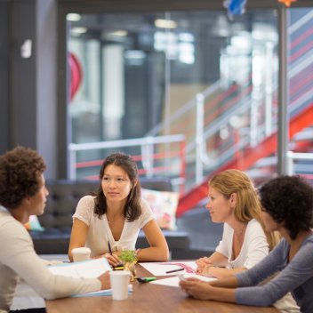 employees doing business meetings