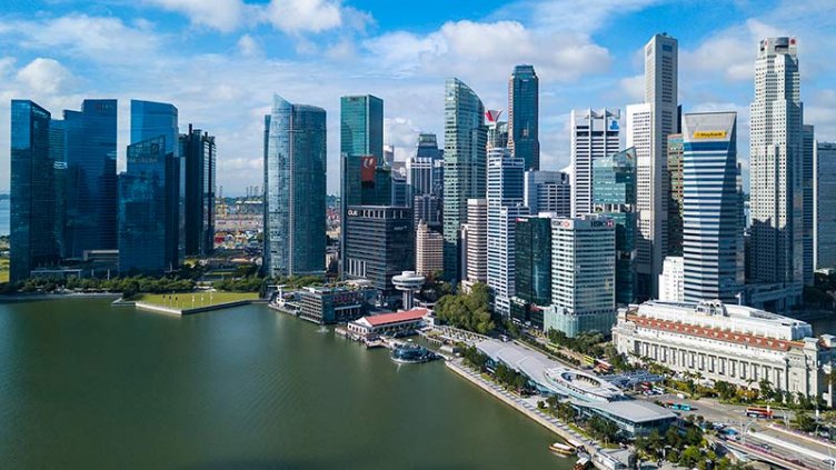 Multiple apartments and buildings in Singapore City