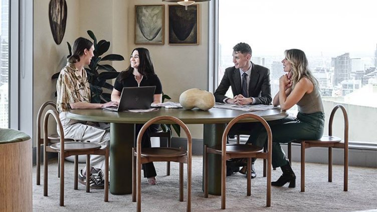 Group of business people discussing at office room