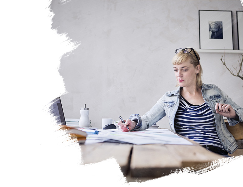 Woman working from home