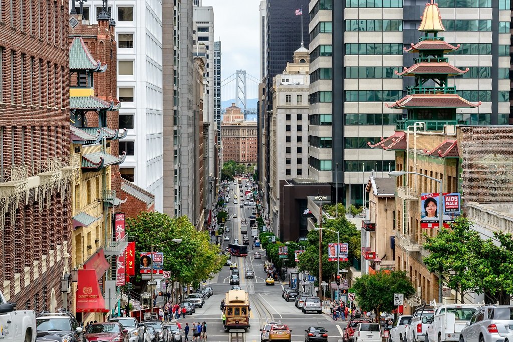 San Francisco, CA - CIRCA JULY 2014 - Cable car on the street of San Francisco, CA, circa July 2014. ; Shutterstock ID 234439840