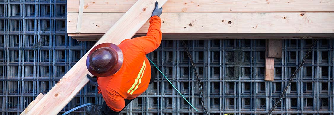 Caucasian worker at construction site