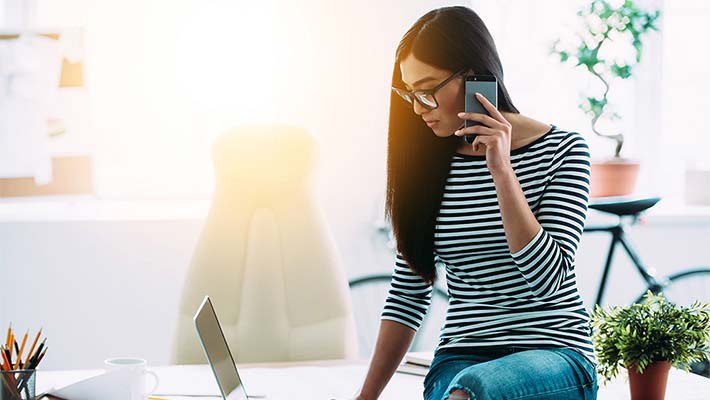 Woman talking on phone